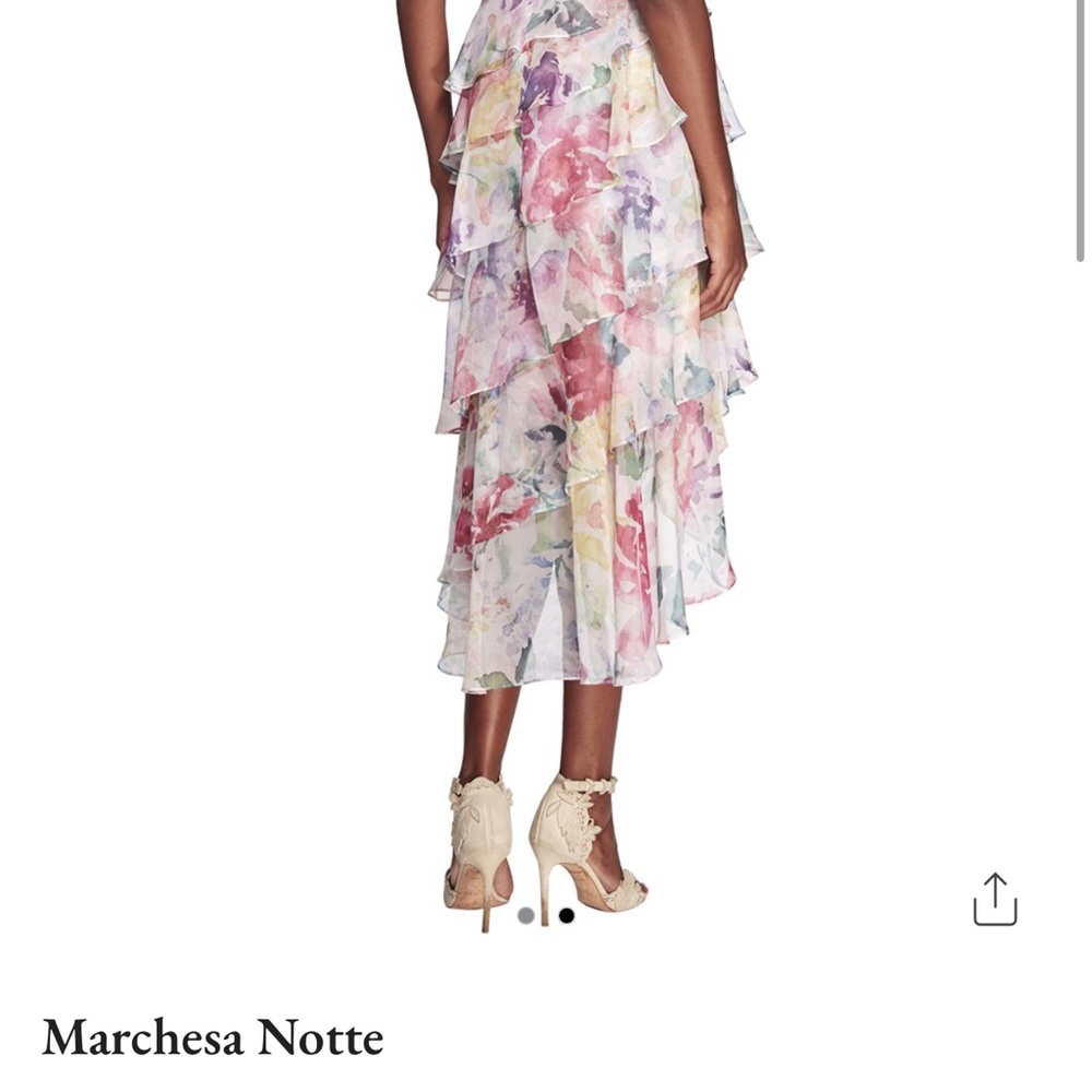 Marchesa Notte floral printed dress